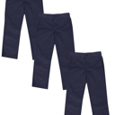 Navy & Navy & Navy 14 3 Pack Boy's Stretch Slim Fit School Uniform Chino Pants